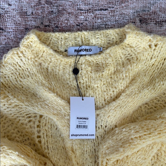 Rumored Soft Yellow Nonna Chunky Crew Neck Sweater - Picture 2 of 12